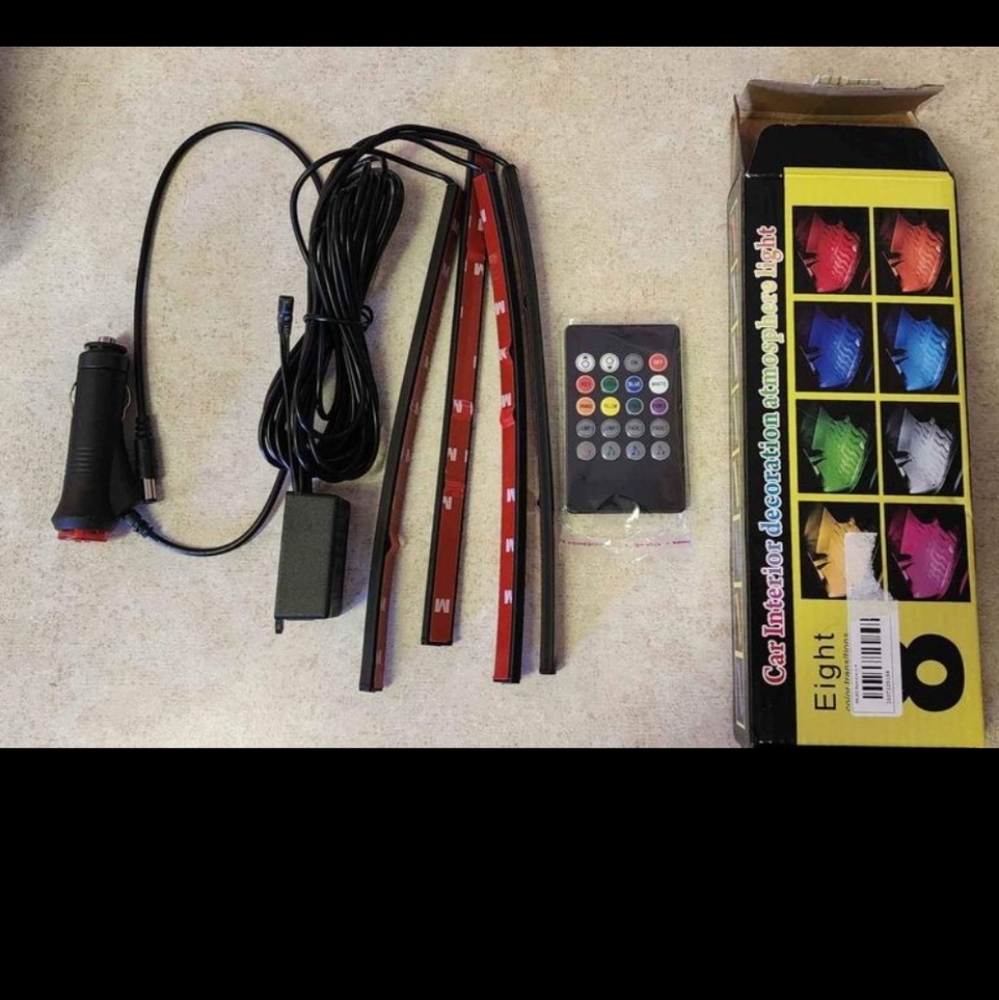 New 4 line interior under dash atmosphere LED lighting kit with remote